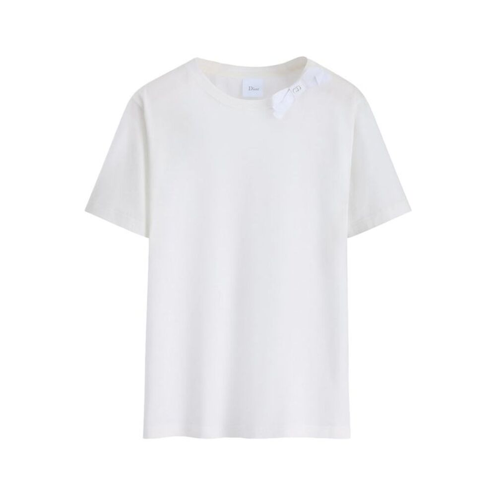 Christian Dior Women Fitted White Cotton Jersey T-Shirt